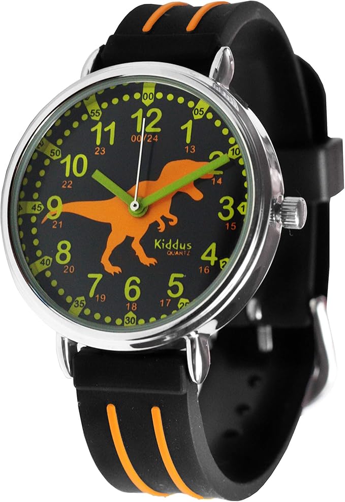 kiddus educational 儿童手表 男孩女孩模拟时间教师腕表 带锻炼.